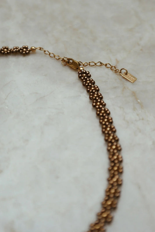 Issy Jewellery - Ketting | Brown Flower