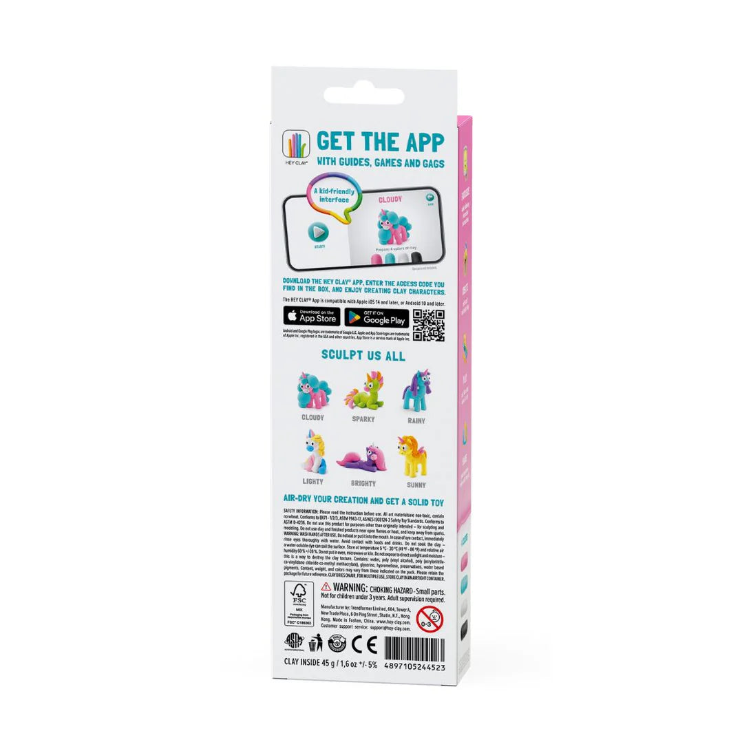 Hey Clay - Rainbow Unicorns Cloudy (3 potjes)