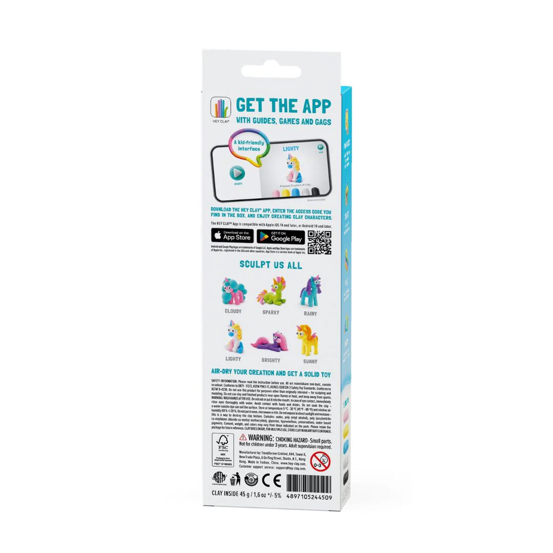 Hey Clay - Rainbow Unicorns Lighty (3 potjes)