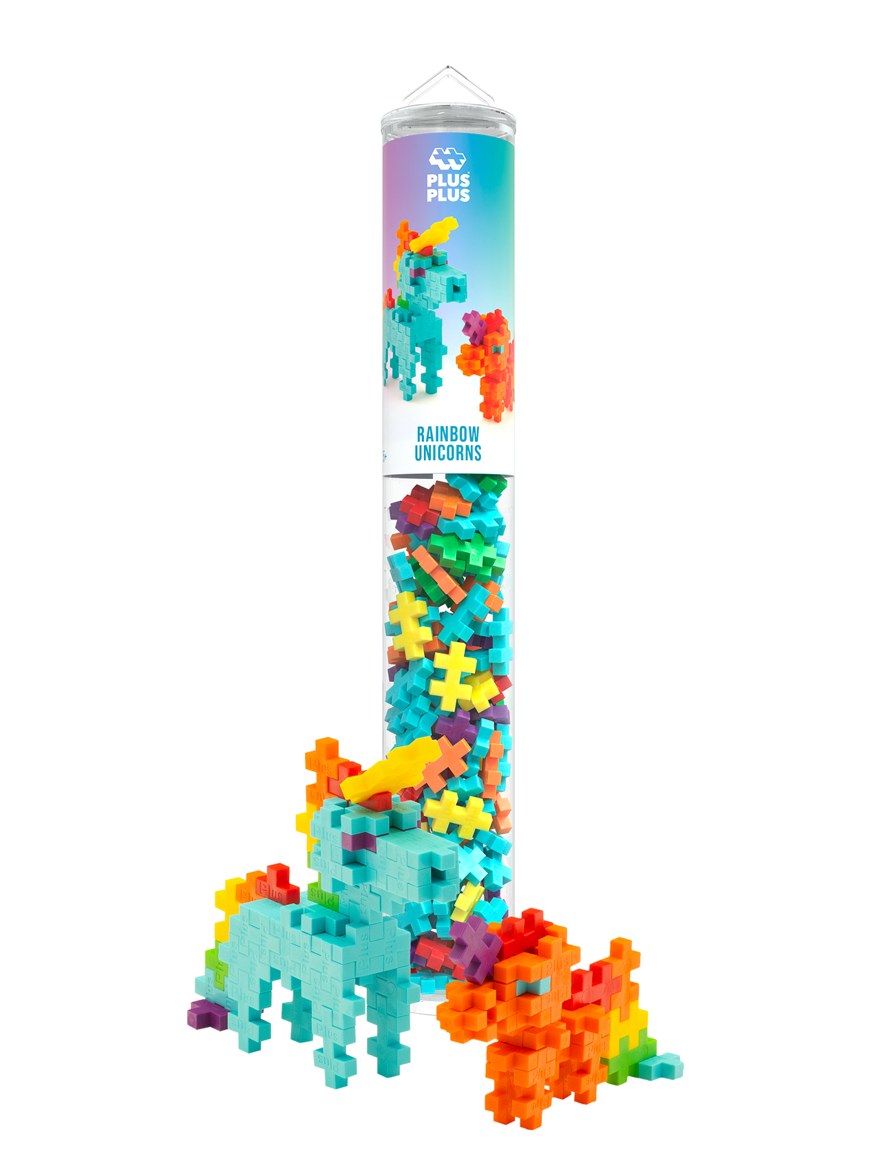 Plus Plus - Tube 100 stuks | Regenboog Eenhoorn (4372)
