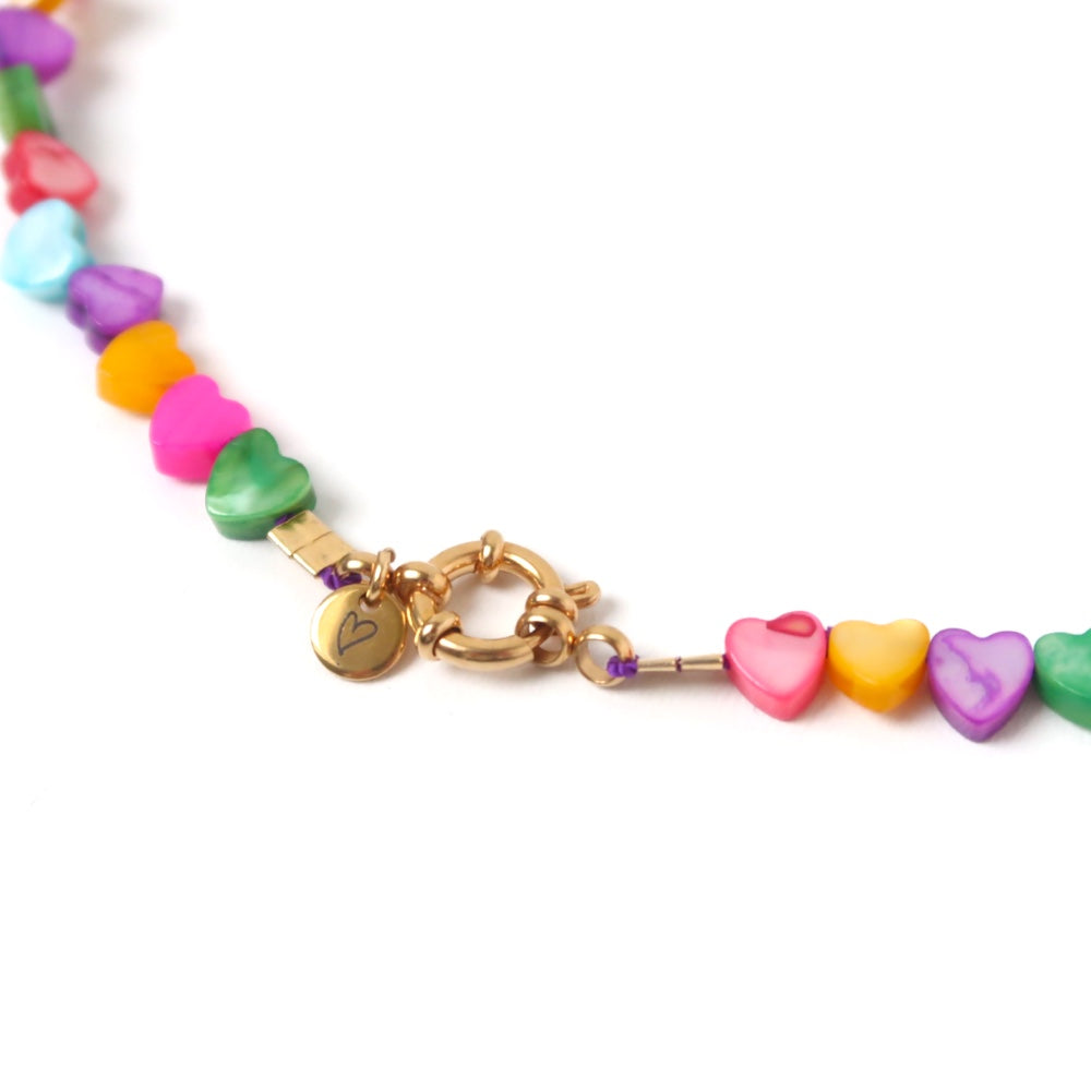 Shelly - Hartjes schelpenketting | Multicolor
