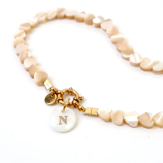 Shelly - Hartjes schelpenketting | Beige