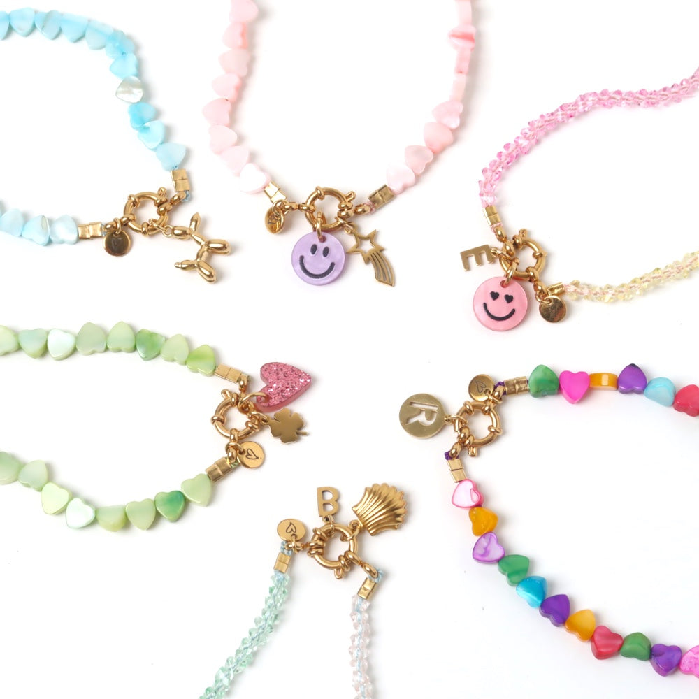 Shelly - Hartjes schelpenketting | Roze