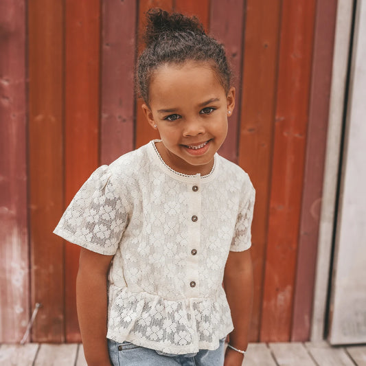 Your Wishes - Blouse Floral Lace | White Swan