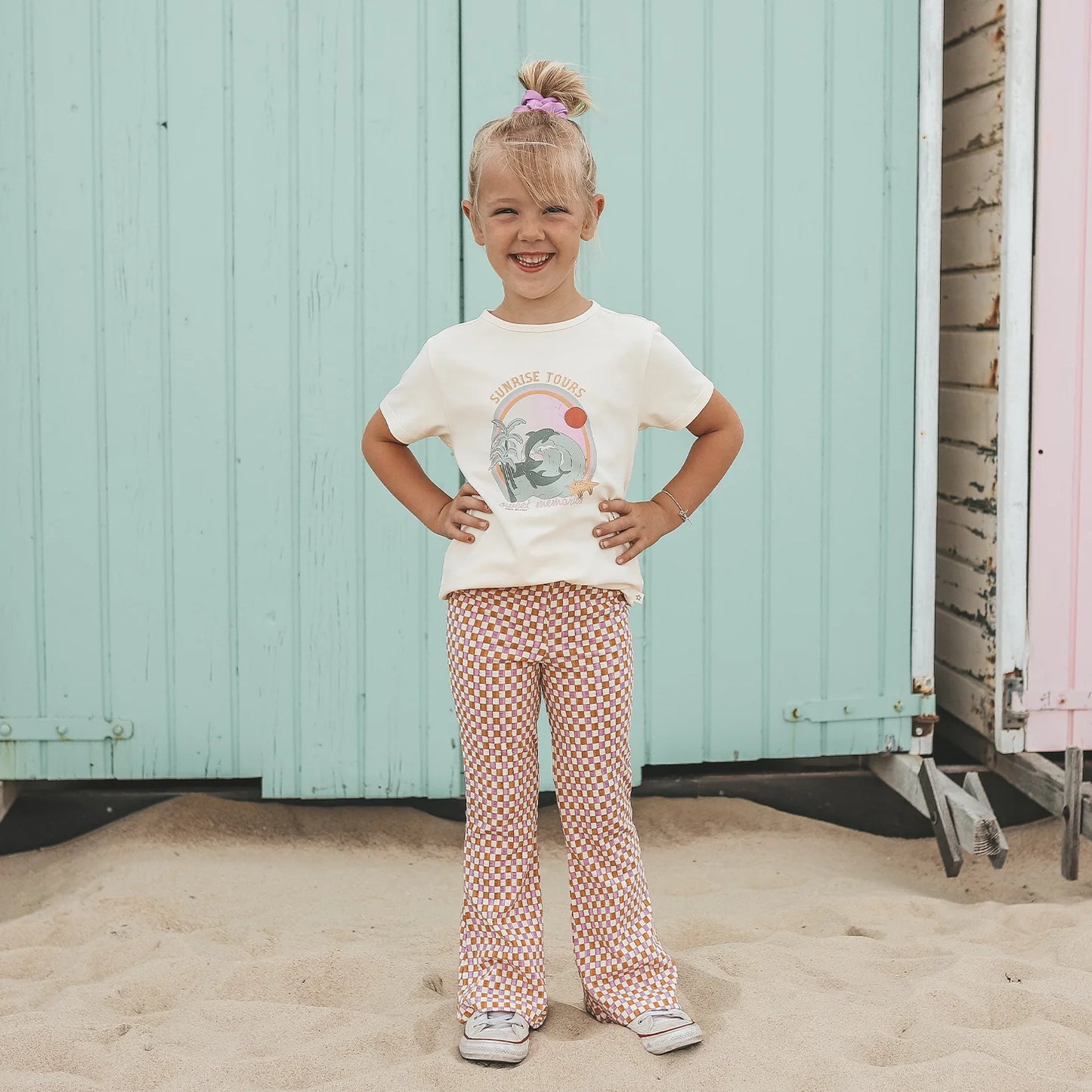 Your Wishes - Flared Legging | Multicolor Mini Check