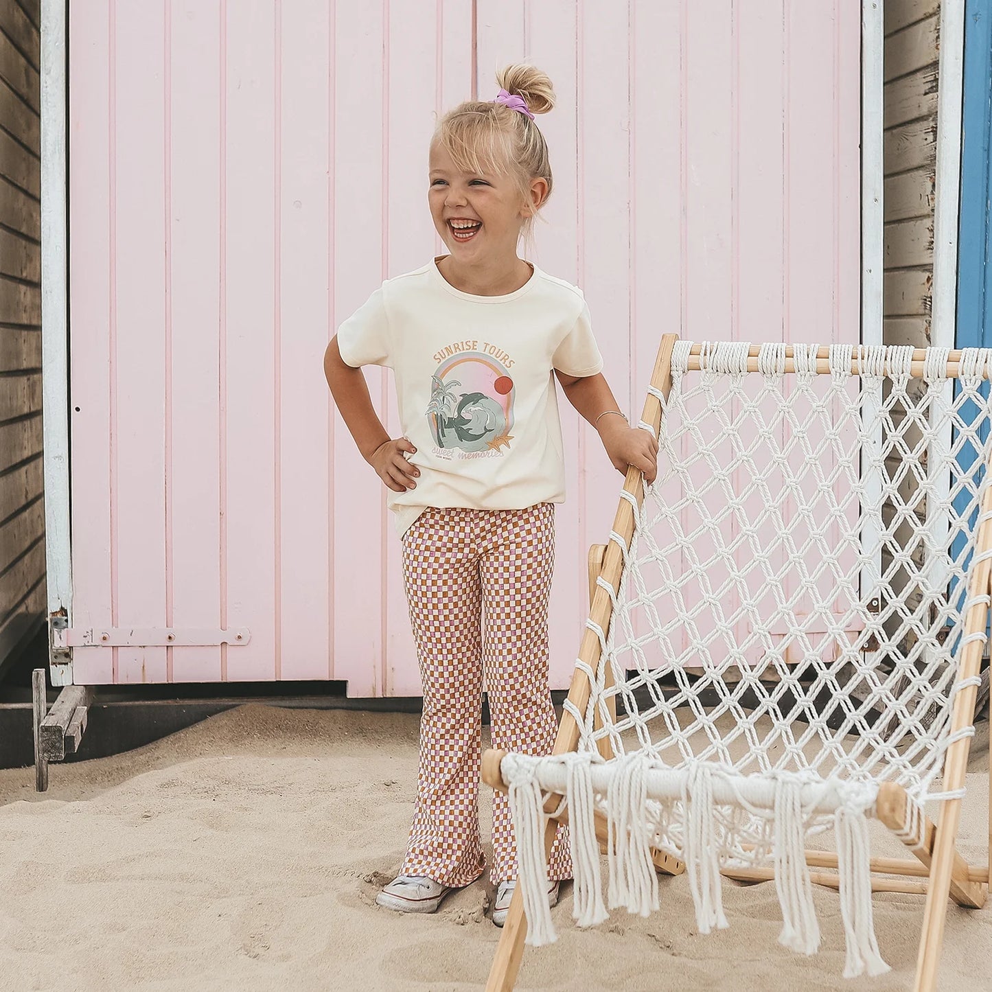 Your Wishes - Flared Legging | Multicolor Mini Check